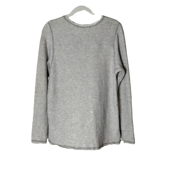 Fifteen Twenty Women's Sz S Grey Reverse Peace Sweatshirt Raw Hem Distressed - Picture 4 of 6